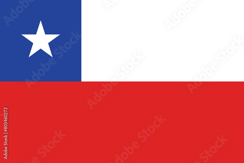 Free Download National flag of Chile original size and colors vector illustration, La Estrella Solitaria or The Lone Star, Republic of Chile flag - GFXLoad
