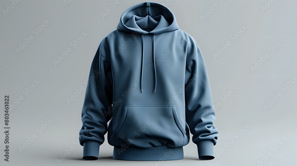 Luxurious Blue Hoodie with Seamless Gradients and Rich Texture Luxurious Blue Hoodie with Seamless Gradients and Rich Texture
