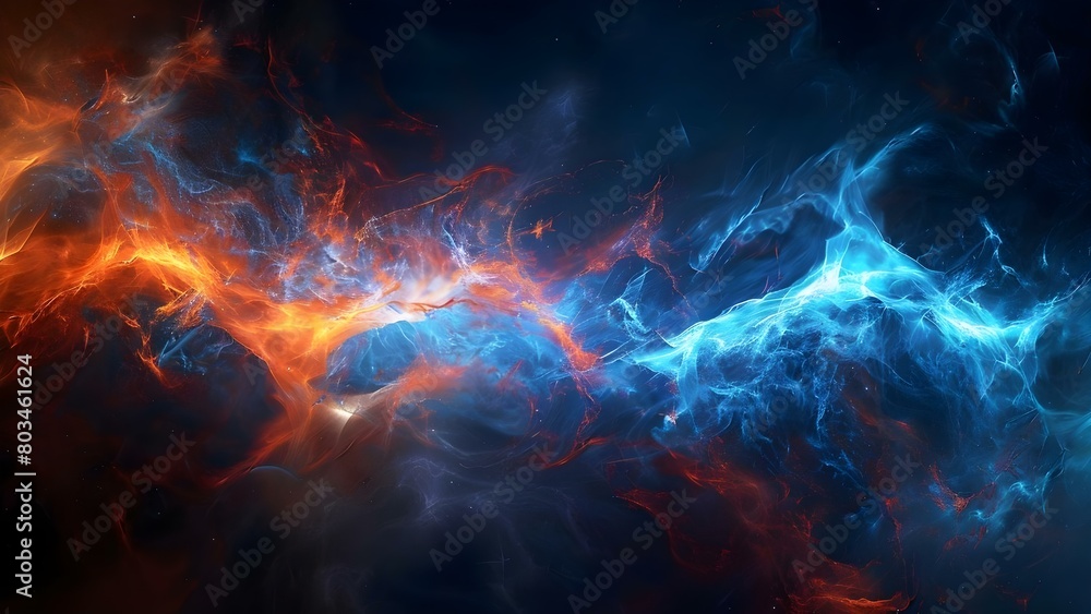 Illuminated Threads in the Cosmic Void: A Celestial Tapestry of Nebulae. Concept Cosmic Photography, Nebula Exploration, Astronomical Beauty, Heavenly Images