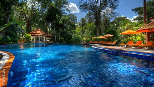 A Stunning Daytime View of a Resort Pool in Thailand. Concept Resort, Pool, Thailand, Daytime View, Stunning