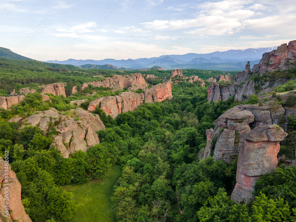 Aerial view of Belogradchik Rocks, Bulgaria