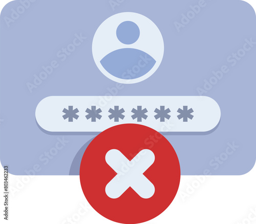 Wrong password icon cartoon vector. Security login. Modern data account