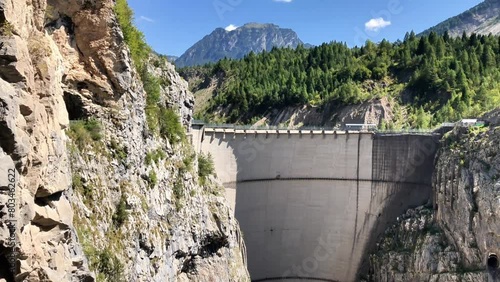 The Vajont Dam, a disused dam in northern Italy; a landslide caused a megatsunami in the lake that destroyed several villages and towns photo