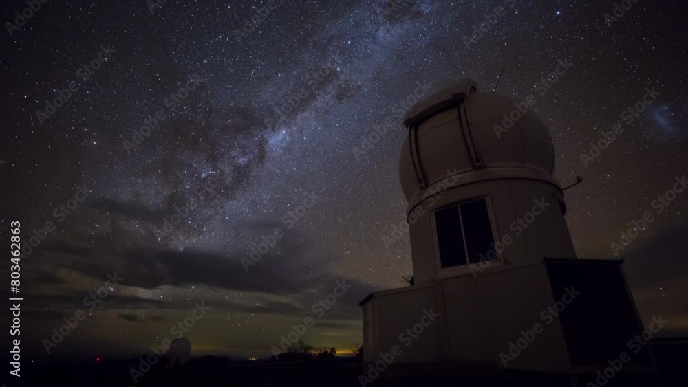 Siding Spring Observatory Telescope Milky Way Timelapse Warrumbungle National Park Siding Spring Observatory Telescope Milky Way Timelapse Warrumbungle National Park