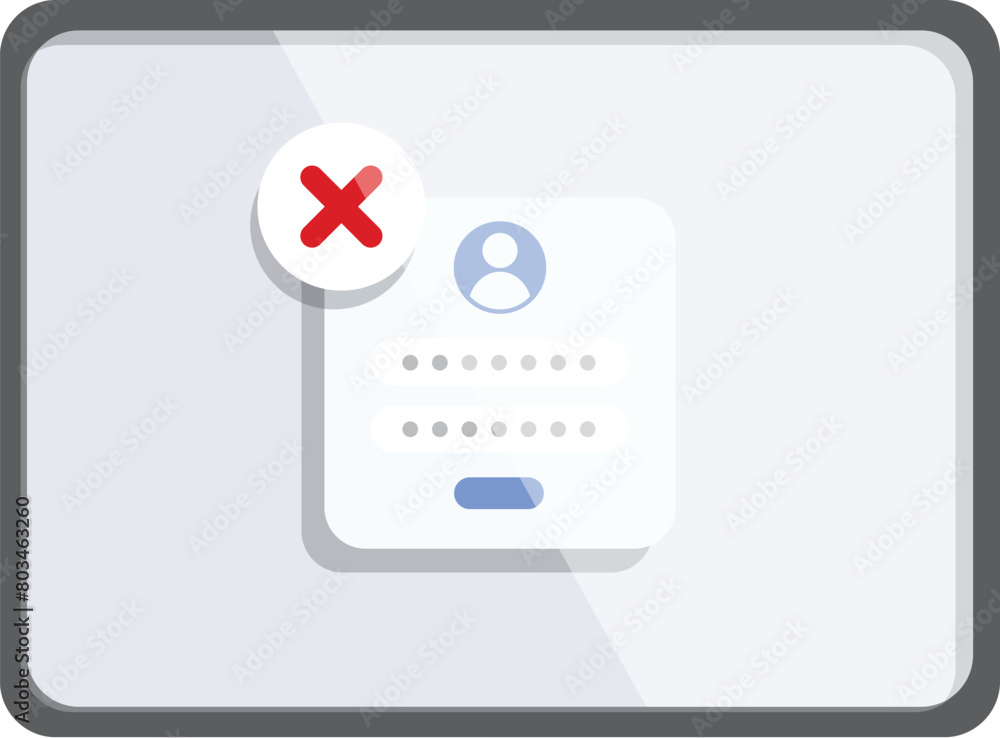 User tablet denied access icon cartoon vector. Information error. Modern user