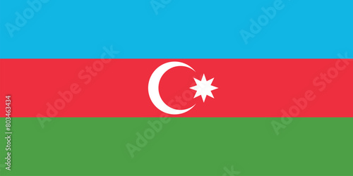 National flag of Republic of Azerbaijan original size and colors vector illustration, Azerbaycan bayragi or Azerbaijanis Azeris, flag Azerbaijan Democratic Republic