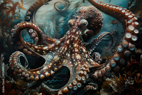 Wallpaper Mural Majestic Octopus Reigns in Underwater Kingdom Torontodigital.ca