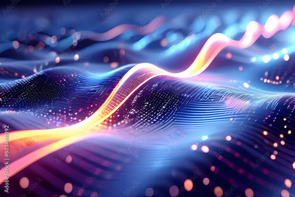Abstract background, multicolore, vague, lumière vive, internet, données numériques, transmissions Abstract background, multicolore, vague, lumière vive, internet, données numériques, transmissions