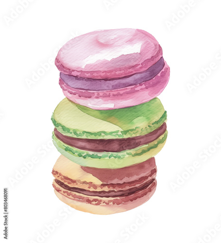 macaron watercolor digital painting good quality