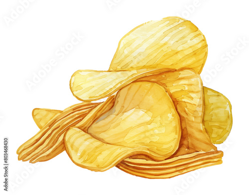 potato chips watercolor digital painting good quality