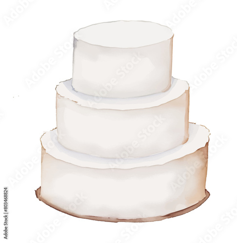 white cake watercolor digital painting good quality