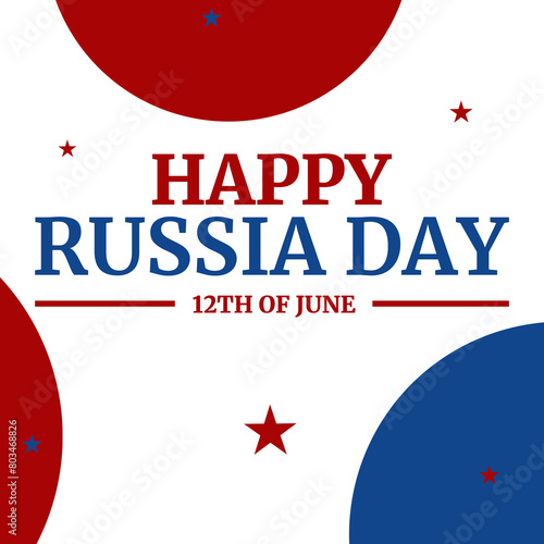 Happy Russia Day celebration background Russian flag color. 12th June happy Russia day illustration