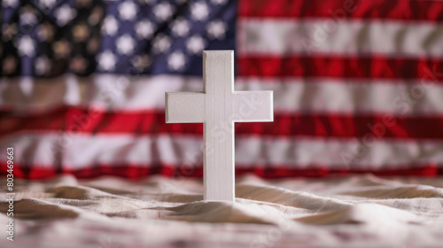 white cross, symbol for Memorial Day