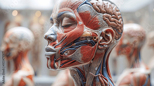 human body tissue structure, close-up illustration, Generative AI. photo