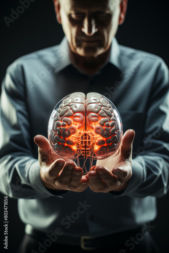 person holding a brain shaped object