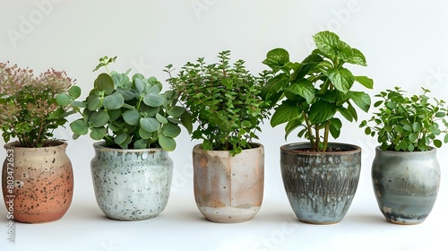 Soothing Visual Balance: Potted Plants in Calm and Minimalistic Setting