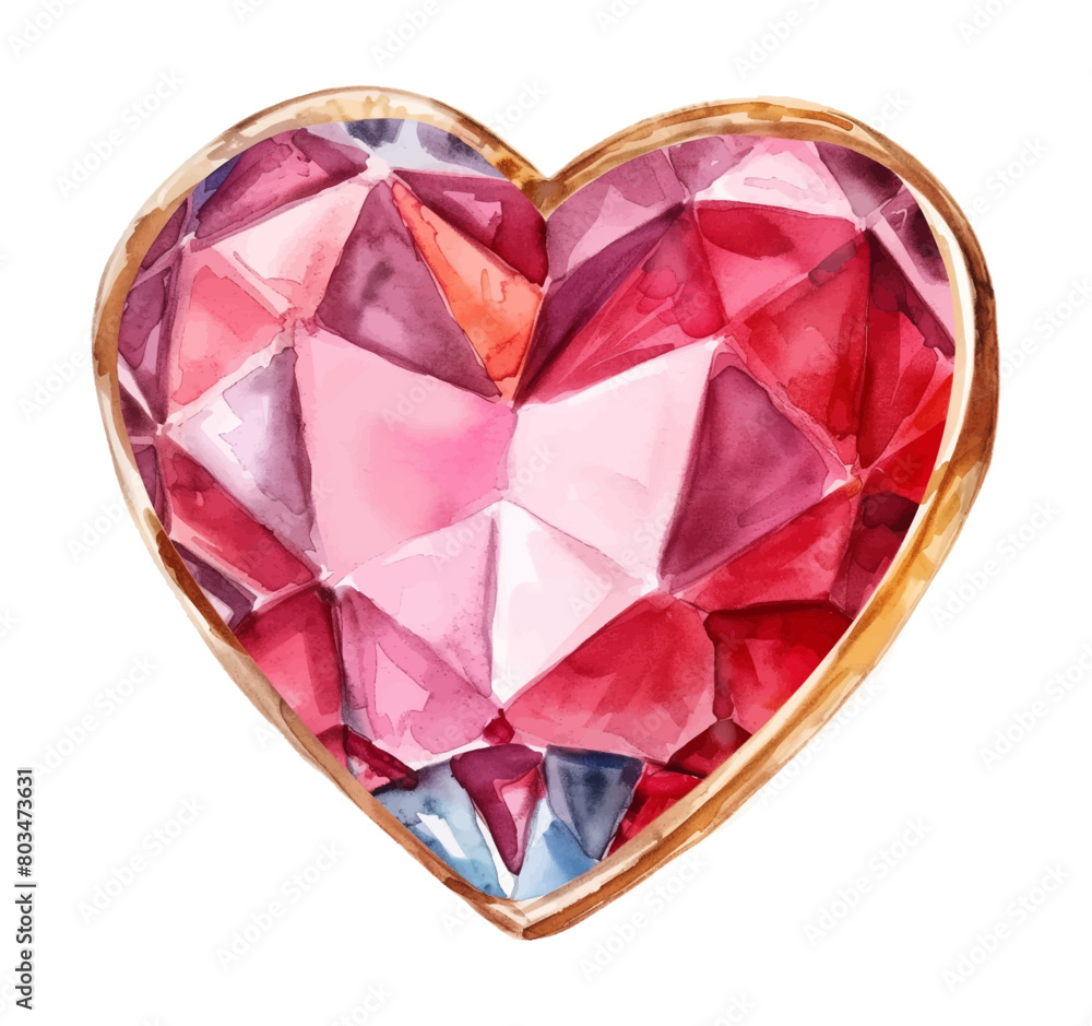 Fototapeta premium love diamond watercolor digital painting good quality