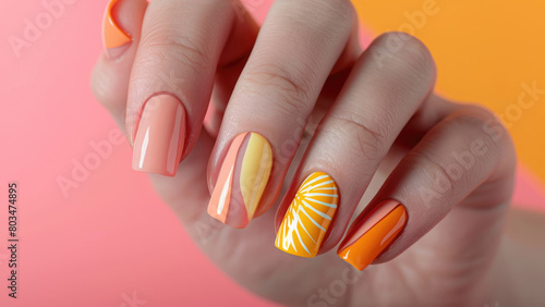 Golden Glow: Radiant Manicure Design in Yellow and Pastel Tones