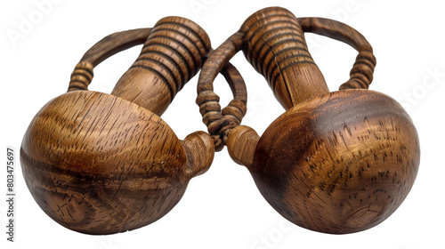 A Spanish castanet pair made of wood on a transparent background. PNG format, This PNG file, with an isolated cutout object on a transparent background.  photo