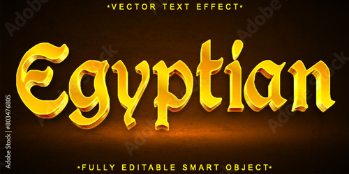 Golden Historic Egypt Vector Fully Editable Smart Object Text Effect
