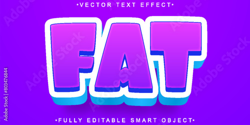 Cartoon Fat Purple Bold Vector Fully Editable Smart Object Text Effect