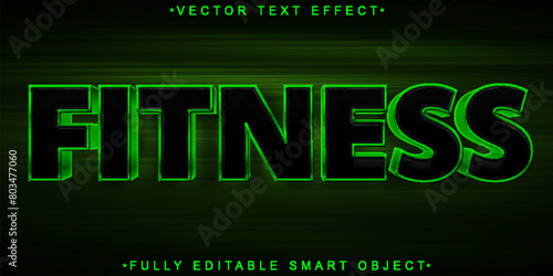 Green Fitness Vector Fully Editable Smart Object Text Effect