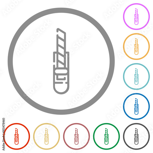 Cutter outline flat icons with outlines