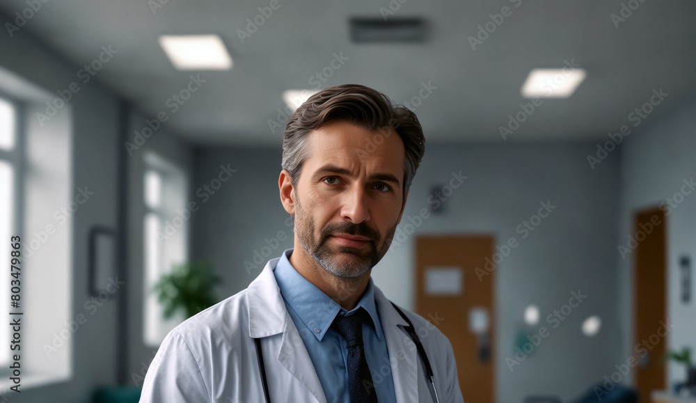 Obraz premium A Male Doctor in a Hospital.