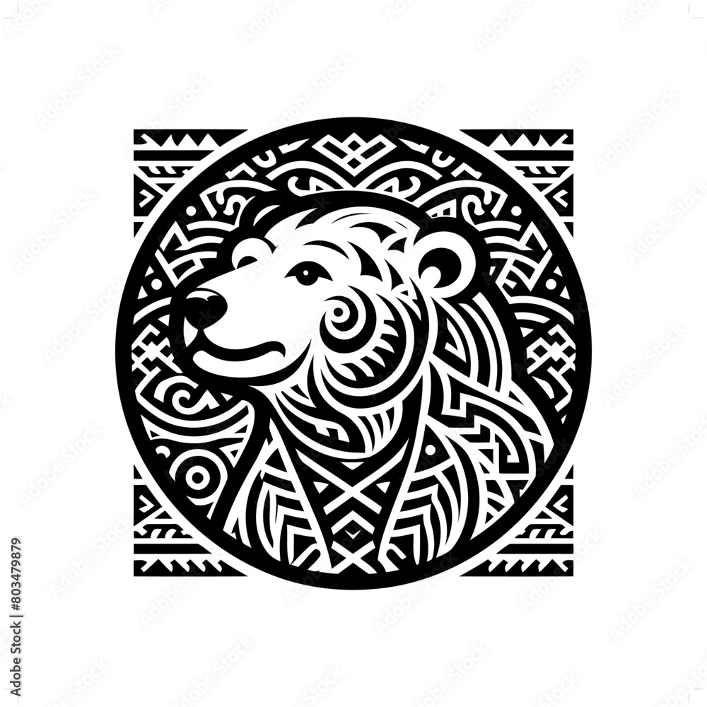 Polar bear silhouette in animal ethnic, polynesia tribal illustration Polar bear silhouette in animal ethnic, polynesia tribal illustration