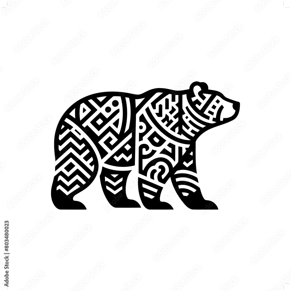 Polar bear silhouette in animal ethnic, polynesia tribal illustration Polar bear silhouette in animal ethnic, polynesia tribal illustration
