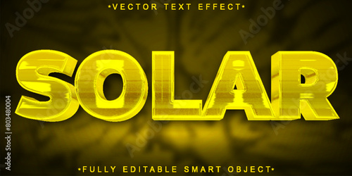 Shiny Yellow Solar Vector Fully Editable Smart Object Text Effect