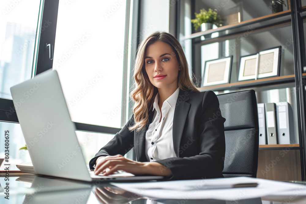 Portrait of a beautiful business woman in the office Portrait of a beautiful business woman in the office