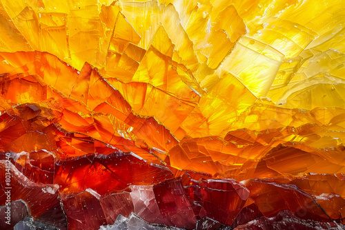 Abstract of sunlight passed through piece of rosin