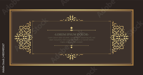 Luxury calligraphy square ornament frame line
