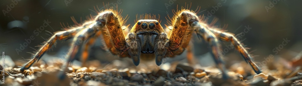Hyperreal images of a spider hunting its prey, extreme close up macro shot, great for thriller and suspense media. Hyperreal images of a spider hunting its prey, extreme close up macro shot, great for thriller and suspense media.