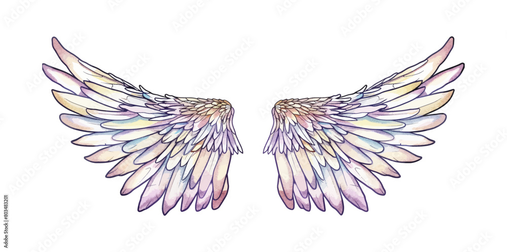 Obraz premium angel wings watercolor digital painting good quality