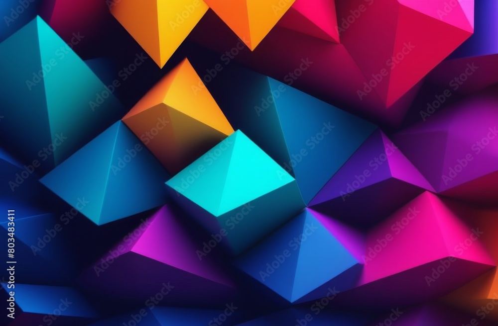 Fototapeta premium Abstract geometric background with bright color spots