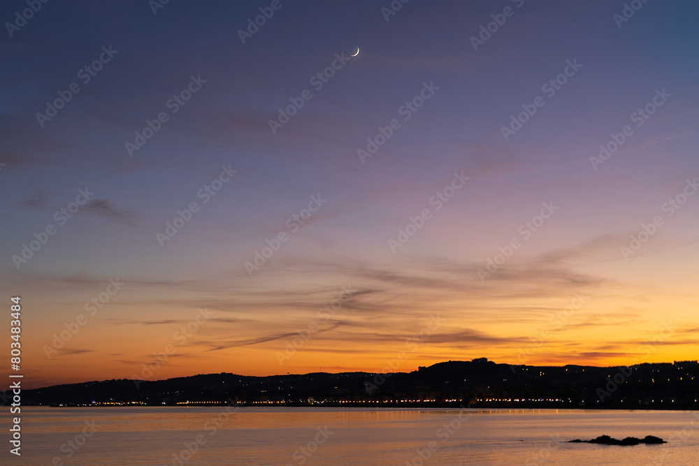 Fototapeta premium Sunset. Sunset view Costa del Sol, Marbella, Spain.