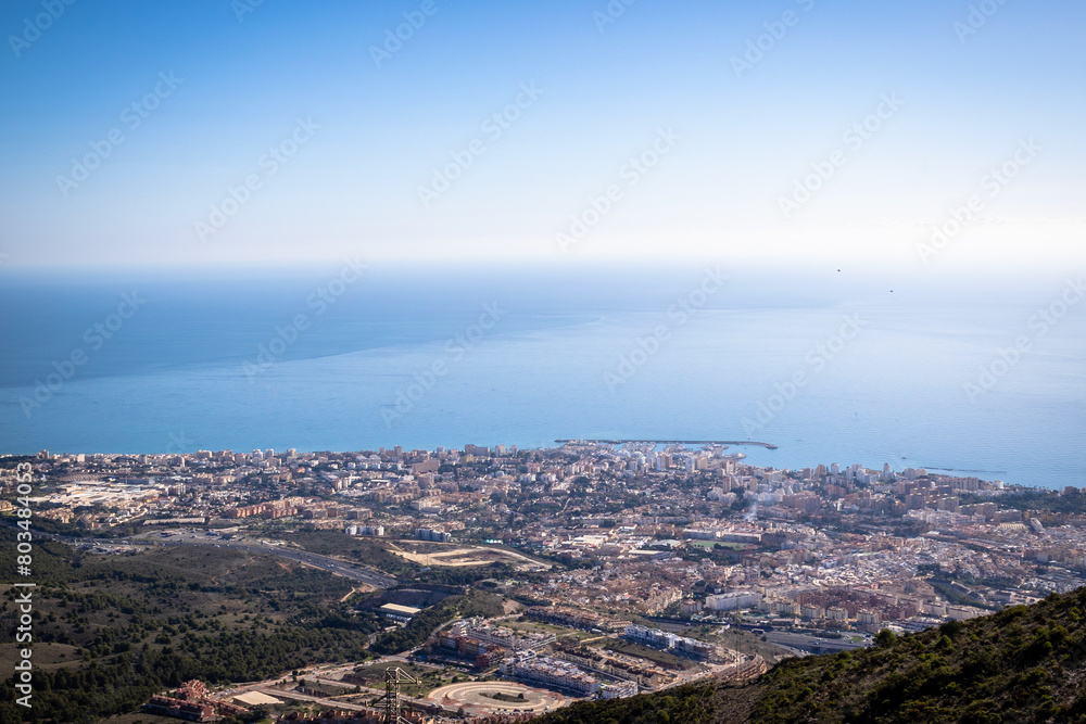 Fototapeta premium Aerial Panoramic View of Costa del Sol, Benalmadena, Malaga, Spain