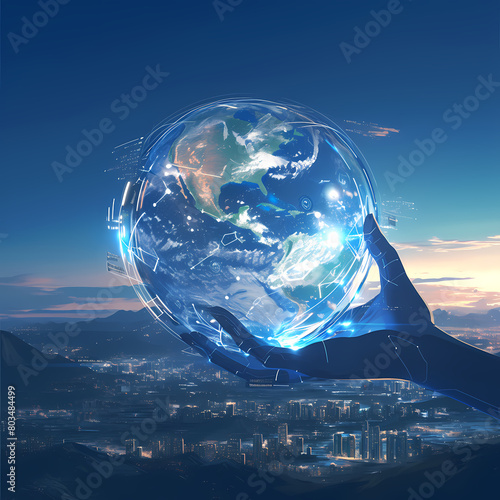 Hand Holding Earth, Symbolizing Global Impact and Future Vision