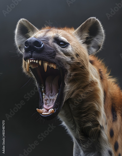 hyena, open mouth wide, dentist POV