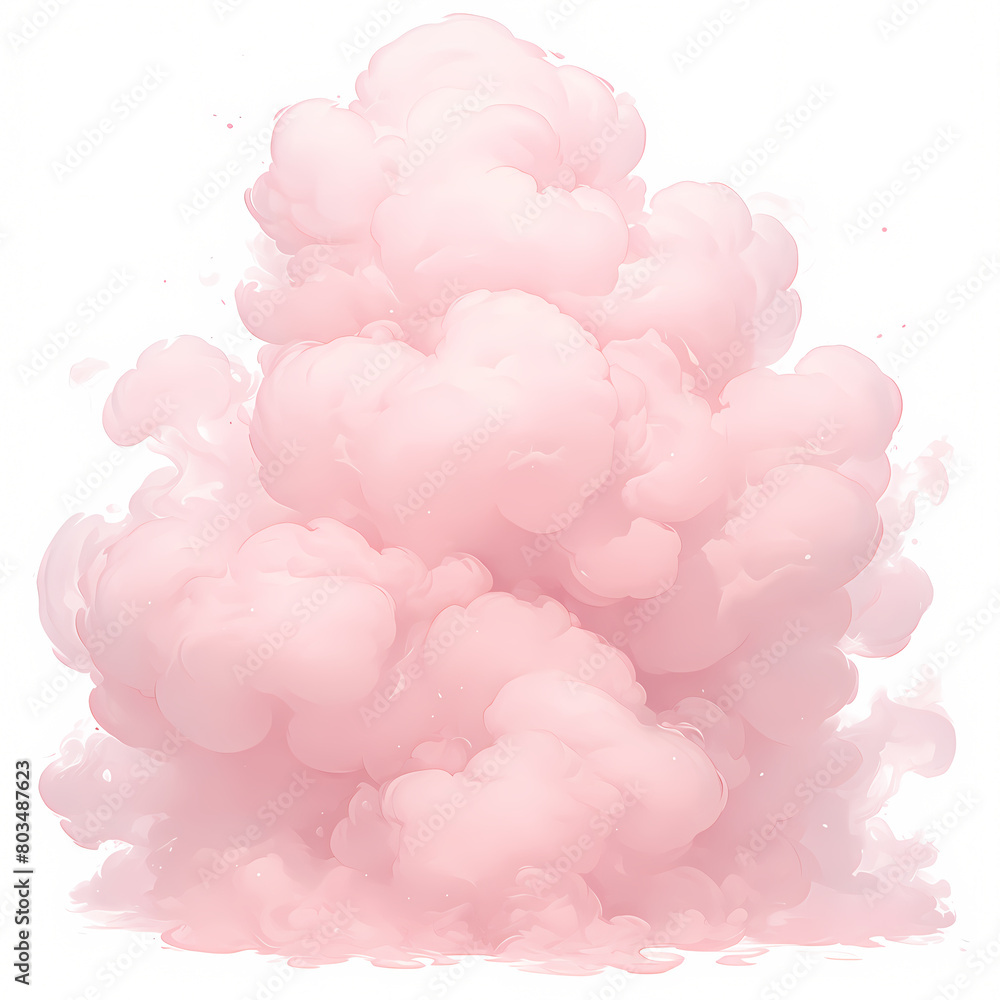 Lush, Isolated Pink Smoke Cloud - Ethereal and Dreamy AI-Generated Image for Marketing