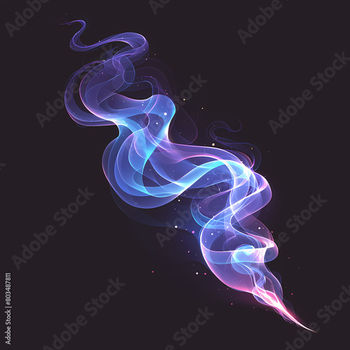 Experience the Mystical: Vibrant Smoky Design on Pitch Black Background photo