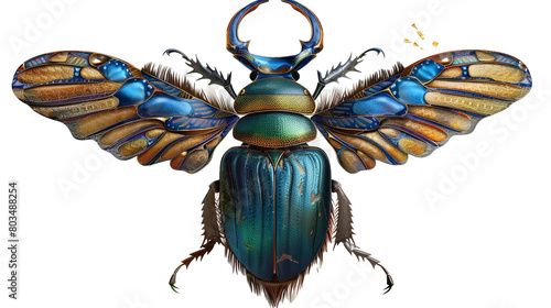 An Egyptian scarab beetle amulet on a transparent background. PNG format, This PNG file, with an isolated cutout object on a transparent background.  photo