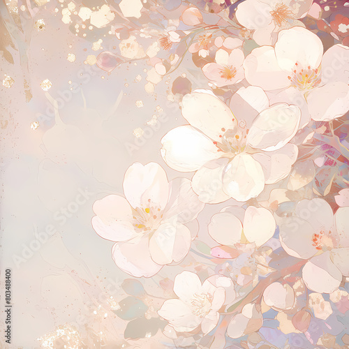 Floral Abundance: An Exquisite Watercolor Rendition of a Spring-like Atmosphere