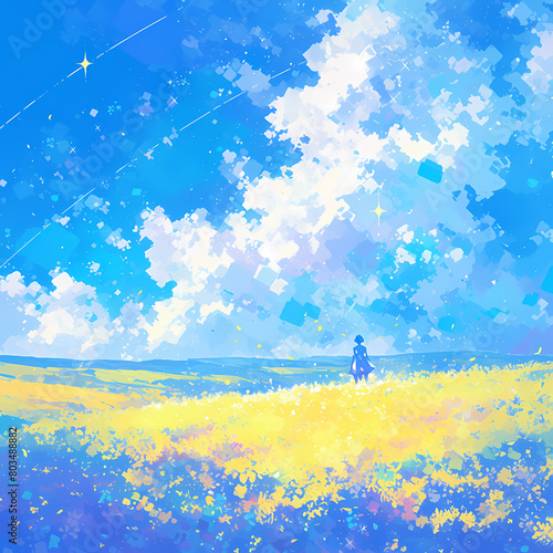 Discover a Journey to the Ethereal Afterlife Meadow - A Vibrant and Majestic Landscape Illustration