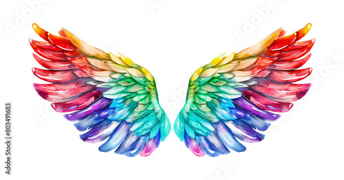 angel wings watercolor digital painting good quality © slowbuzzstudio