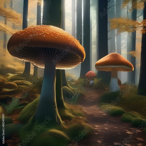 Mix of enchanted forests with towering trees and glowing mushrooms1 photo