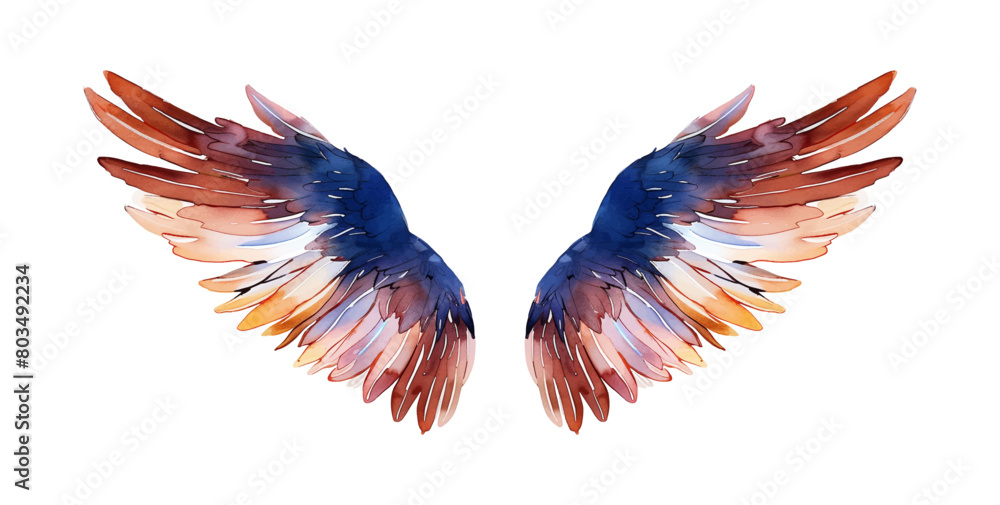 Fototapeta premium angel wings watercolor digital painting good quality