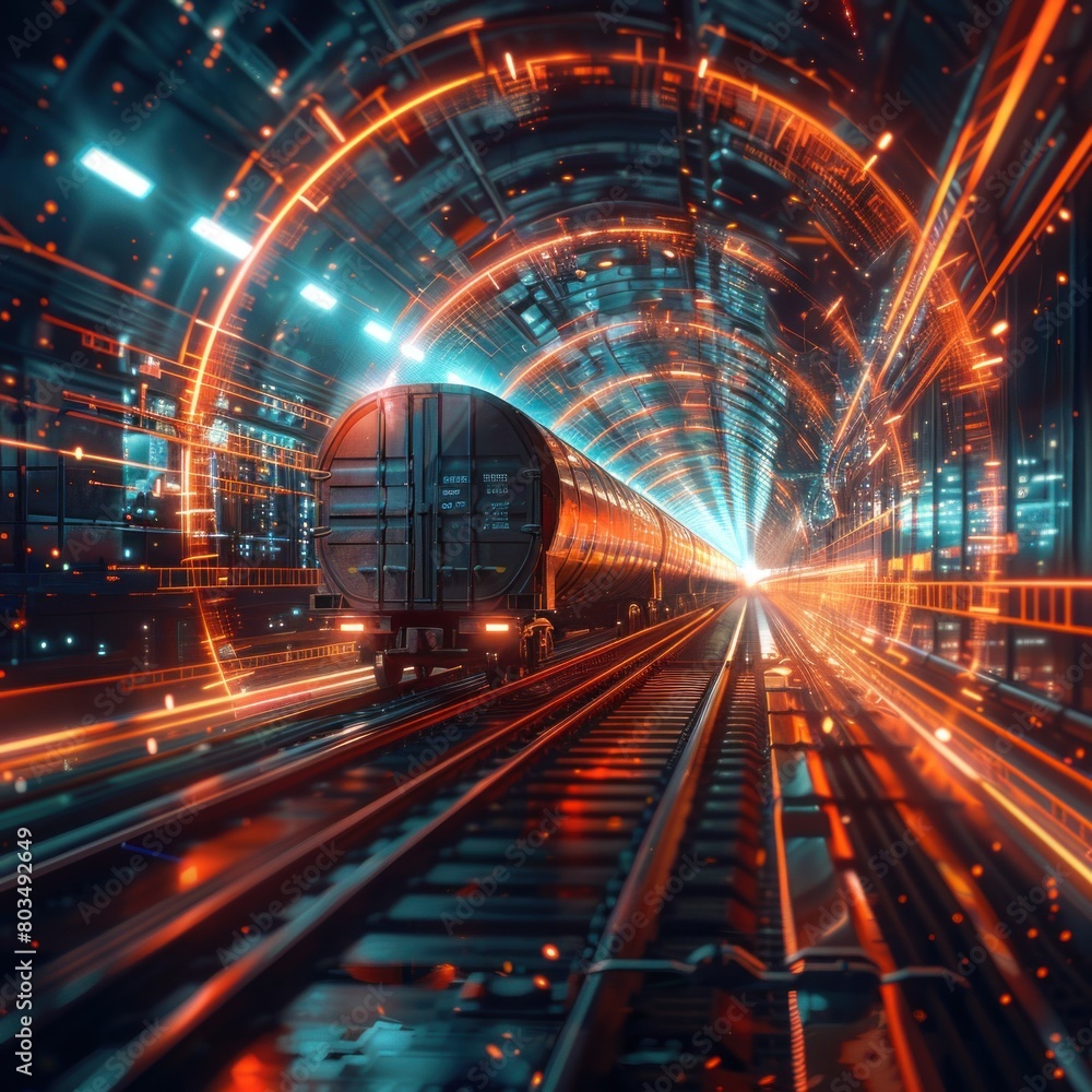An abstract representation of cargo being magically transported through portals. An abstract representation of cargo being magically transported through portals.